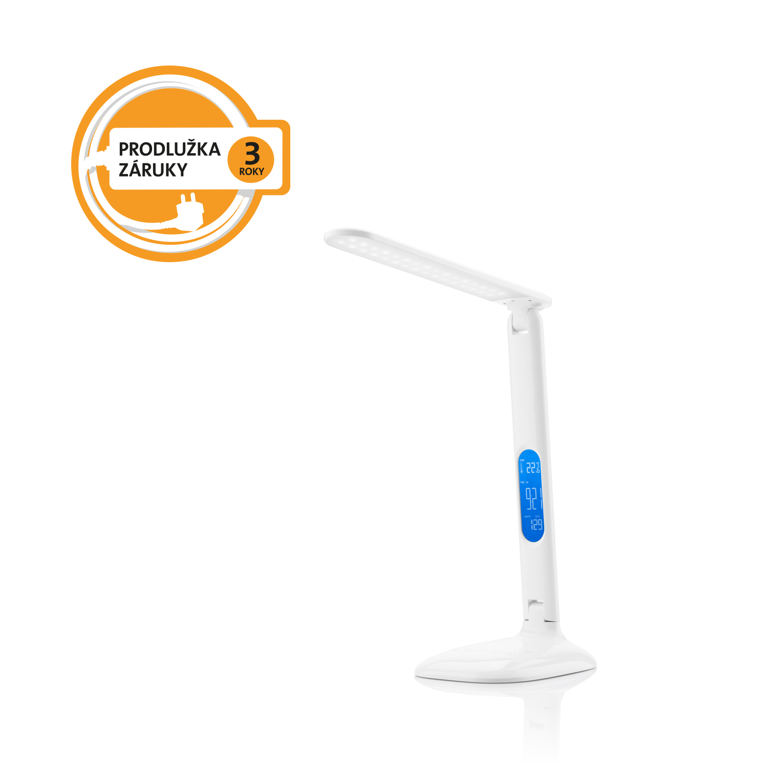 Stolní LED lampička ETA 3892 90000 stmívatelná, displej, 6W bílá