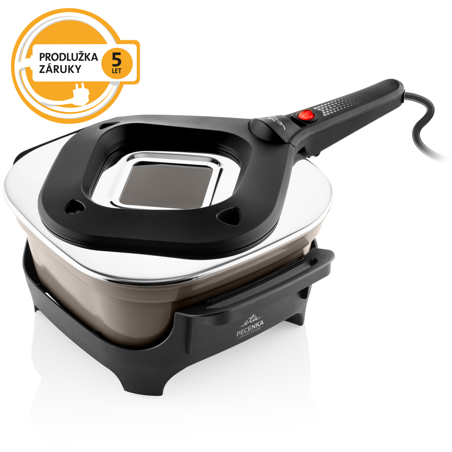 Elektrický pečicí hrnec ETA Pečenka Ceramic Natura 0133 900051 šedý