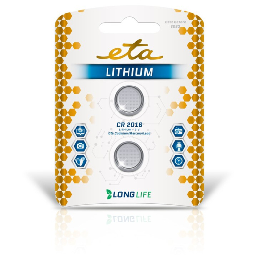 ETA PREMIUM CR2016, blistr 2ks