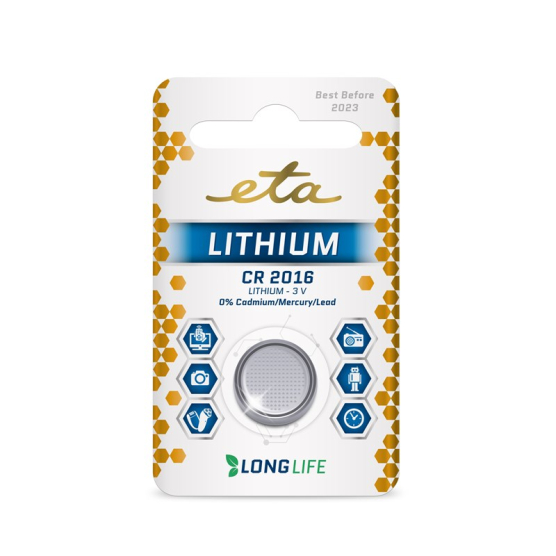 Baterie lithiová ETA PREMIUM CR2016, blistr 1ks - obrázek č. 1