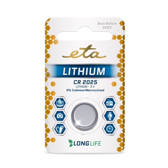 Baterie lithiová ETA PREMIUM CR2025, blistr 1ks - obrázek č. 1