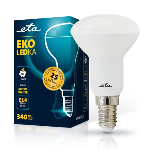 Žárovka LED ETA EKO LEDka reflektor 4W, E14, neutrální bílá - obrázek č. 1