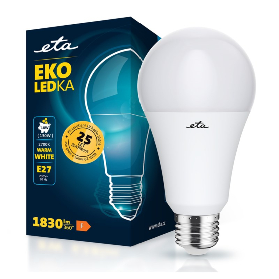Žárovka LED ETA EKO LEDka klasik 18W, E27, teplá bílá - obrázek č. 1