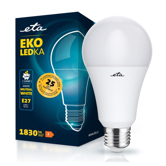 Žárovka LED ETA EKO LEDka klasik 18W, E27, neutrální bílá - obrázek č. 1