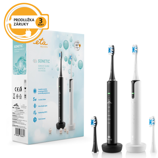 Set zubních kartáčků ETA Sonetic 2709 90000 černý/bílý - obrázek č. 1
