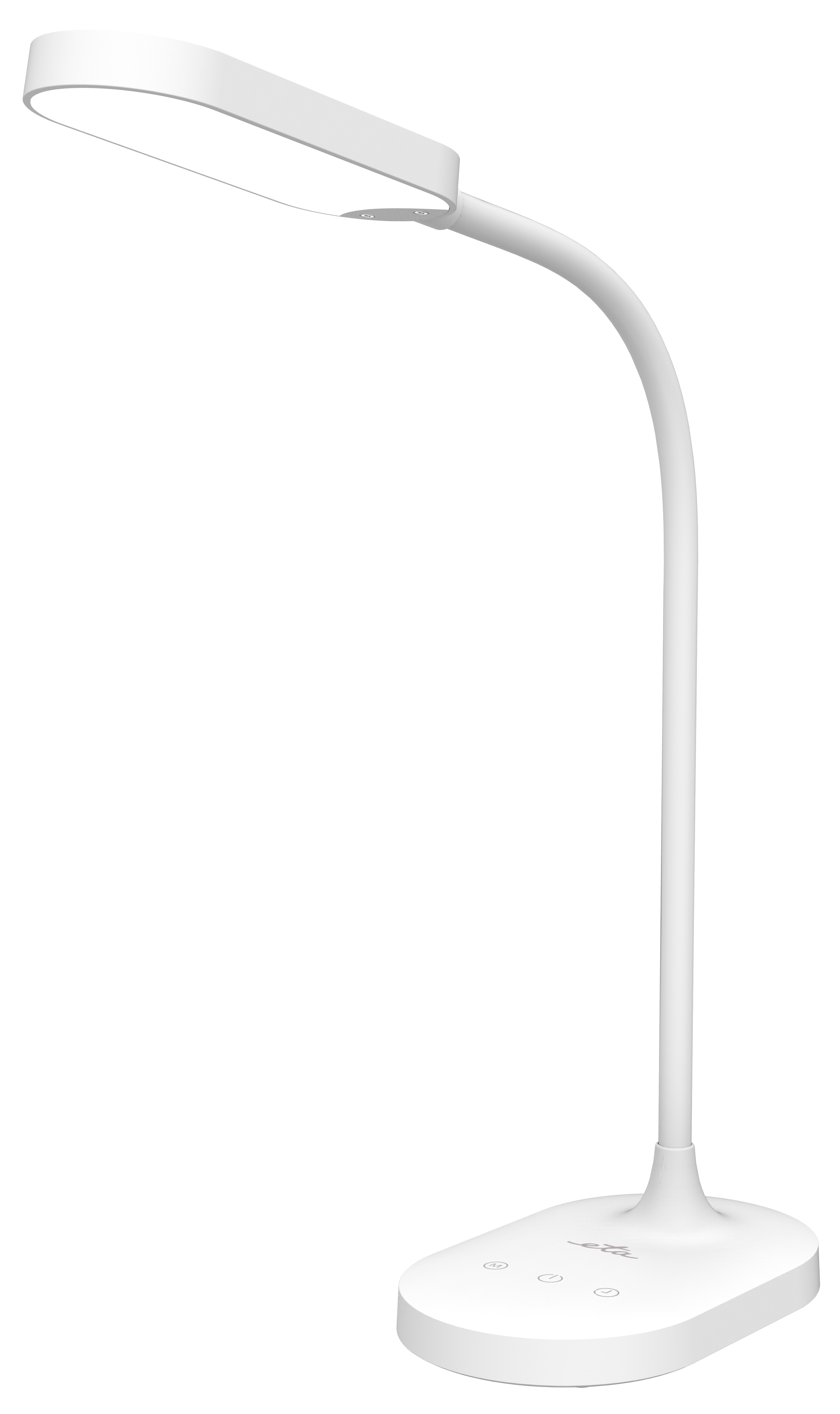 Bílá stolní LED lampička ETA 289490000 s flexibilním ramenem a dotykovým ovládáním na základně