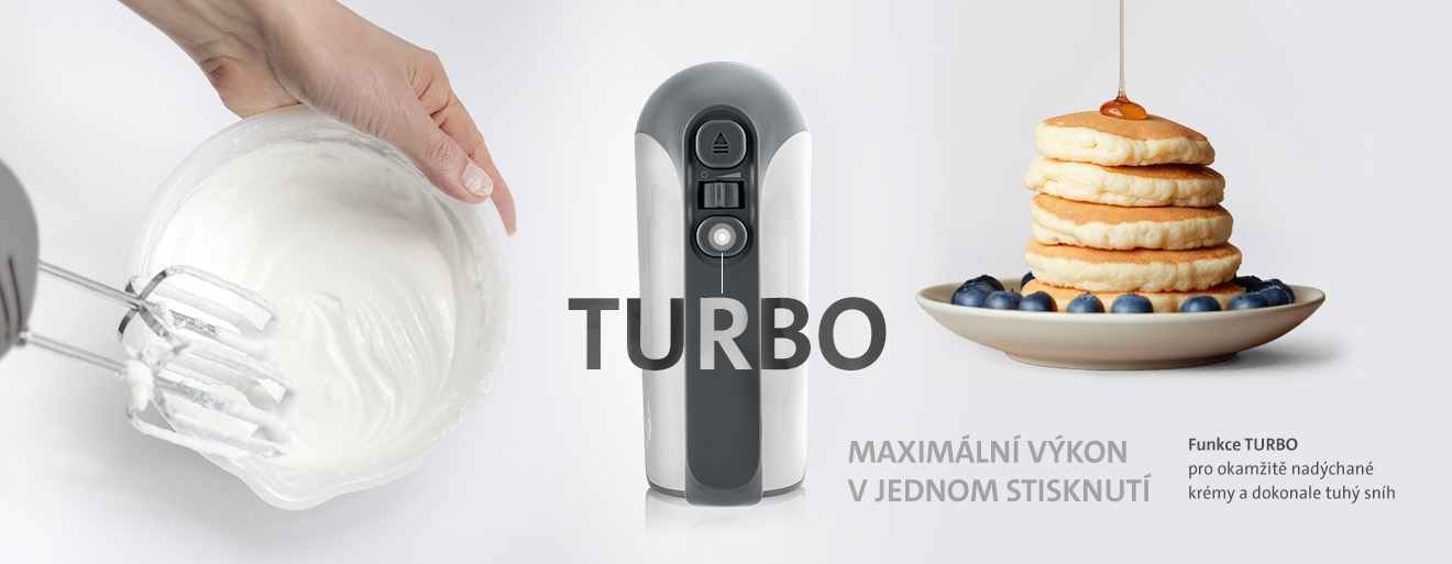 Ruční šlehač ETA Crema III, funkce TURBO