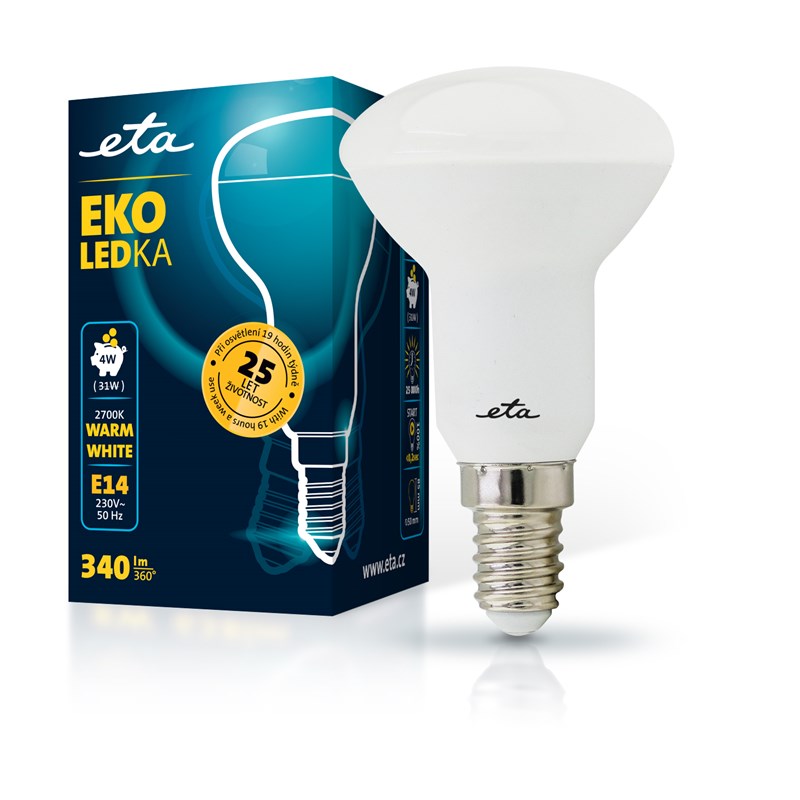 Žárovka LED ETA EKO LEDka reflektor 4W, E14, teplá bílá