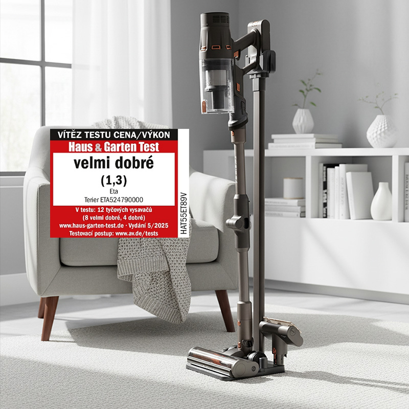 Tyčový vysavač ETA Terier 3 v 1, 5247 90000 hnědý