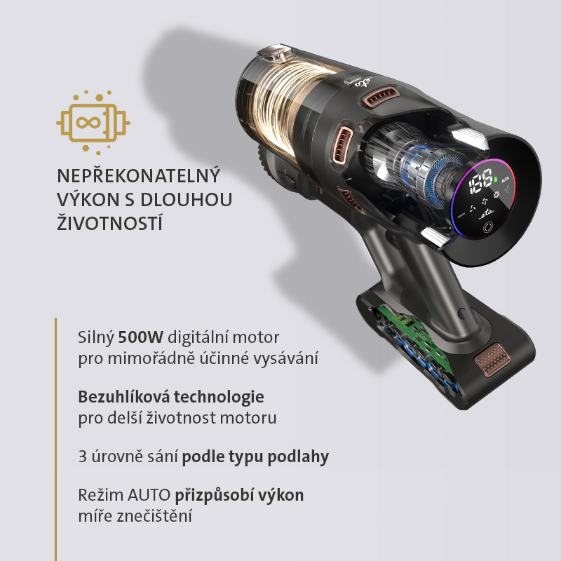 Tyčový vysavač ETA Terier 3 v 1, 5247 90000 hnědý