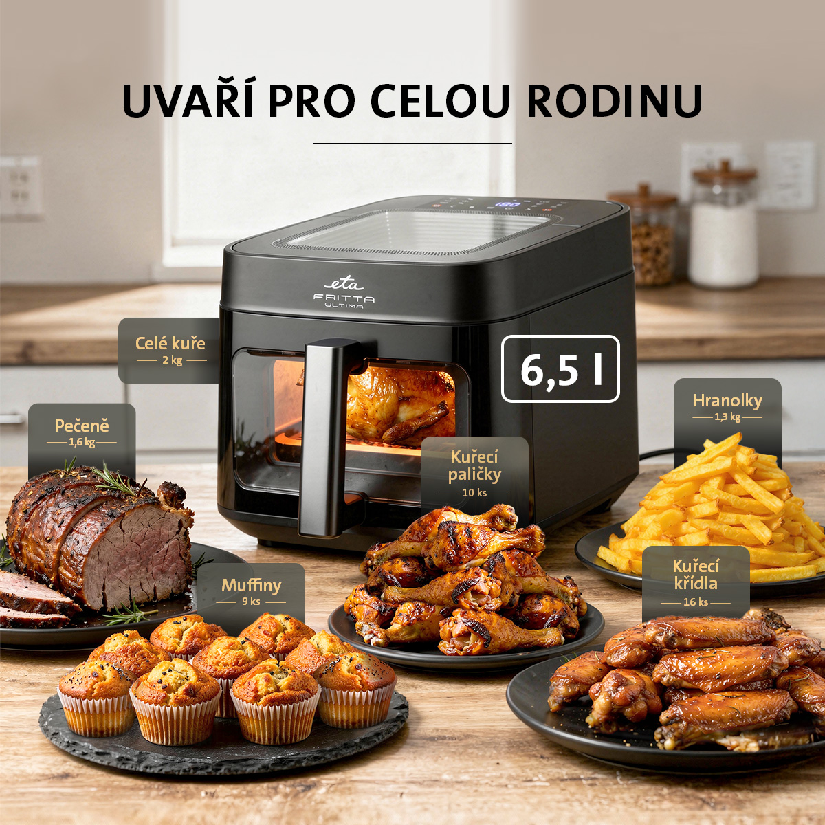 Fritéza horkovzdušná ETA Fritta Ultima 7168 90000 černá