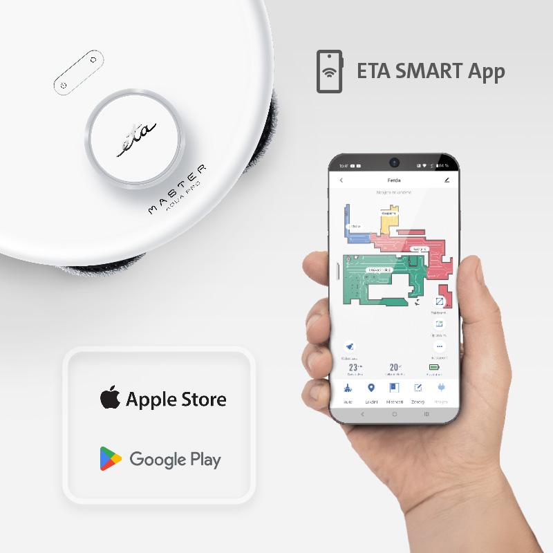 Robotický vysavač ETA MASTER AQUA PRO 7229 90000 bílý