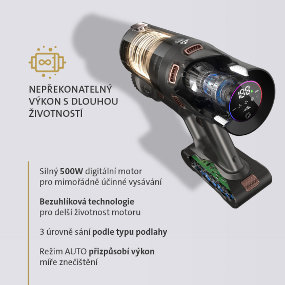 Tyčový vysavač ETA Terier 3 v 1, 5247 90000 hnědý