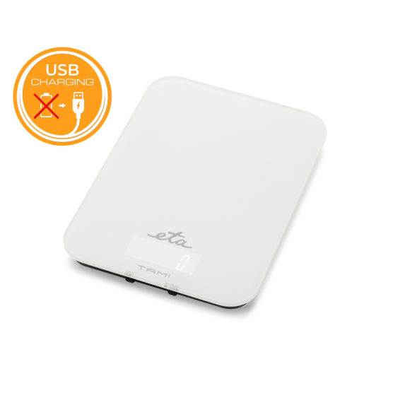 Kuchyňská váha ETA Tami s USB nabíjením 8770 90000 bílá - vedlejší obrázek č. 1