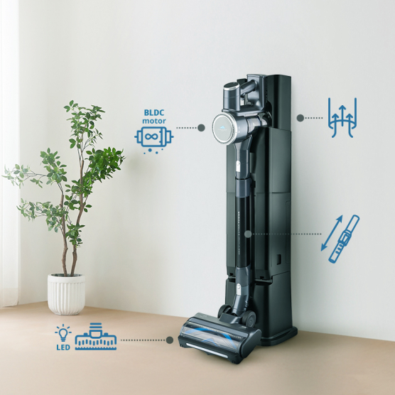 Tyčový vysavač ETA Panther PRO 7250 90000 s odsávací stanicí černý - vedlejší obrázek č. 3