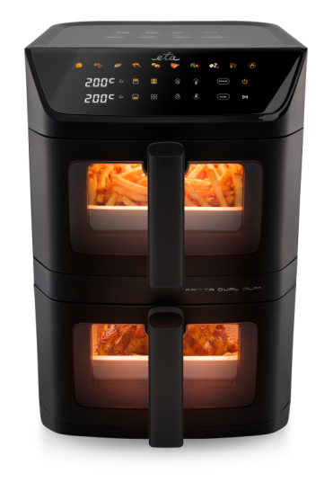 Fritéza horkovzdušná ETA Fritta Dual Slim 4167 90000 černá - vedlejší obrázek č. 3