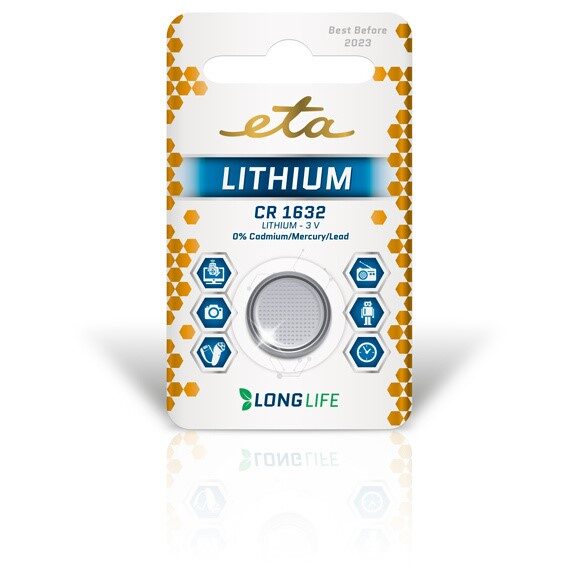 Baterie lithiová ETA PREMIUM CR1632, blistr 1ks