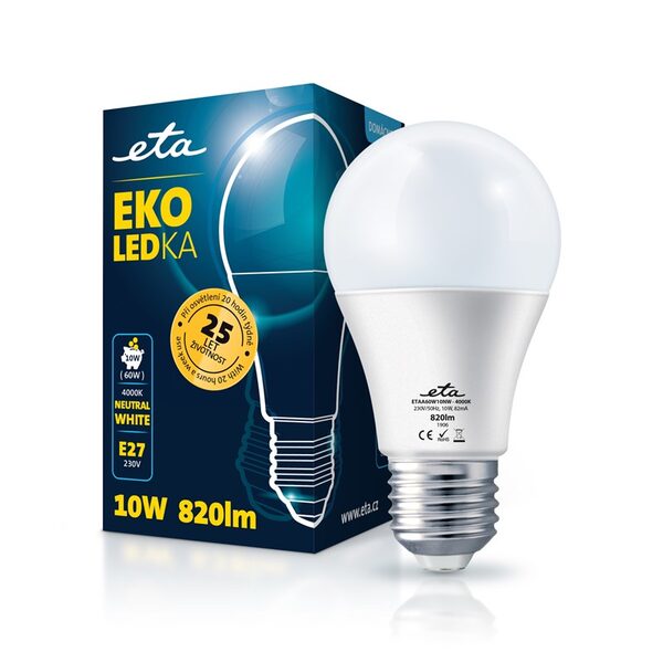 Žárovka LED ETA EKO LEDka klasik 10W, E27, neutrální bílá