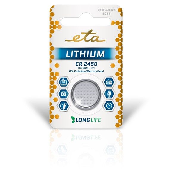 Baterie lithiová ETA PREMIUM CR2450, blistr 1ks