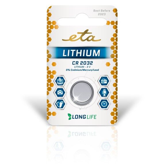 Baterie lithiová ETA PREMIUM CR2032, blistr 1ks
