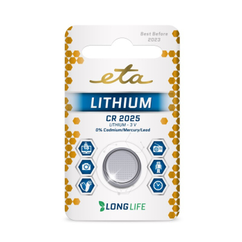 Baterie lithiová ETA PREMIUM CR2025, blistr 1ks
