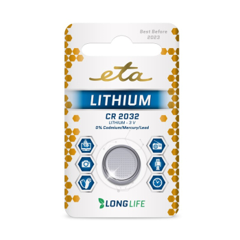 Baterie lithiová ETA PREMIUM CR2032, blistr 1ks