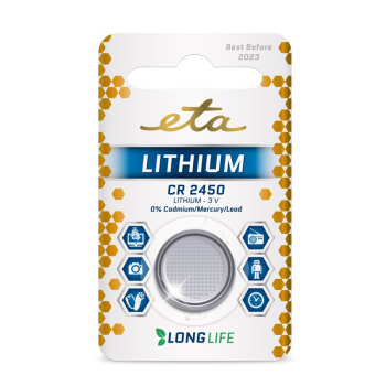 Baterie lithiová ETA PREMIUM CR2450, blistr 1ks