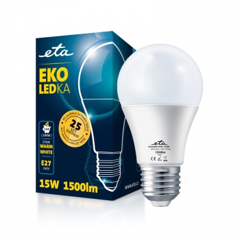 Žárovka LED ETA EKO LEDka klasik 15W, E27, teplá bílá