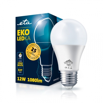 Žárovka LED ETA EKO LEDka klasik 12W, E27, studená bílá