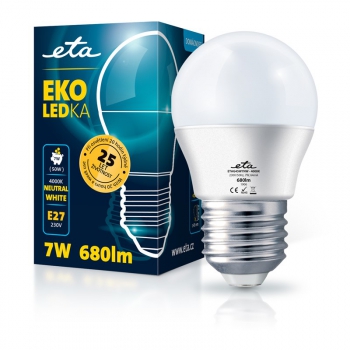 Žárovka LED ETA EKO LEDka mini globe 7W, E27, neutrální bílá