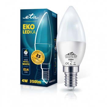 Žárovka LED ETA EKO LEDka svíčka 4W, E14, neutrální bílá