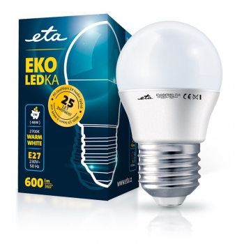 Žárovka LED ETA EKO LEDka mini globe 7W, E27, teplá bílá