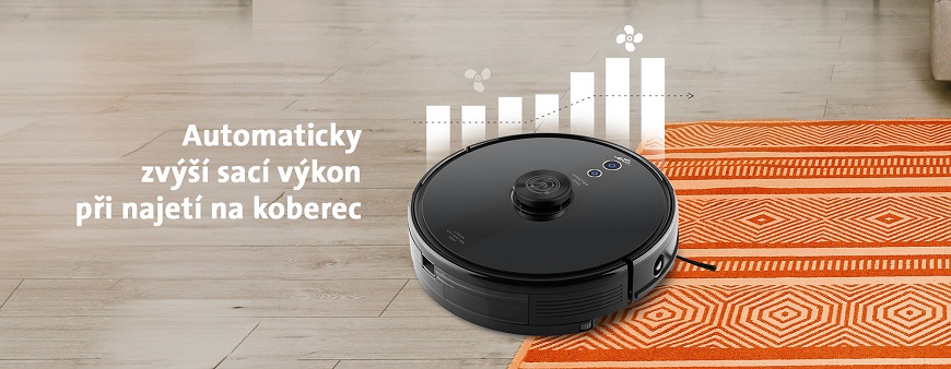 Robotický vysavač ETA Master 2 PRO 6229 90000, zvýšení sacího výkonu