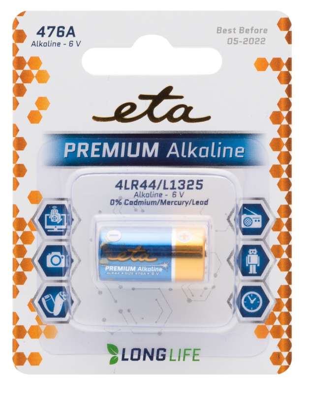 Baterie alkalická ETA PREMIUM 476A, blistr 1ks