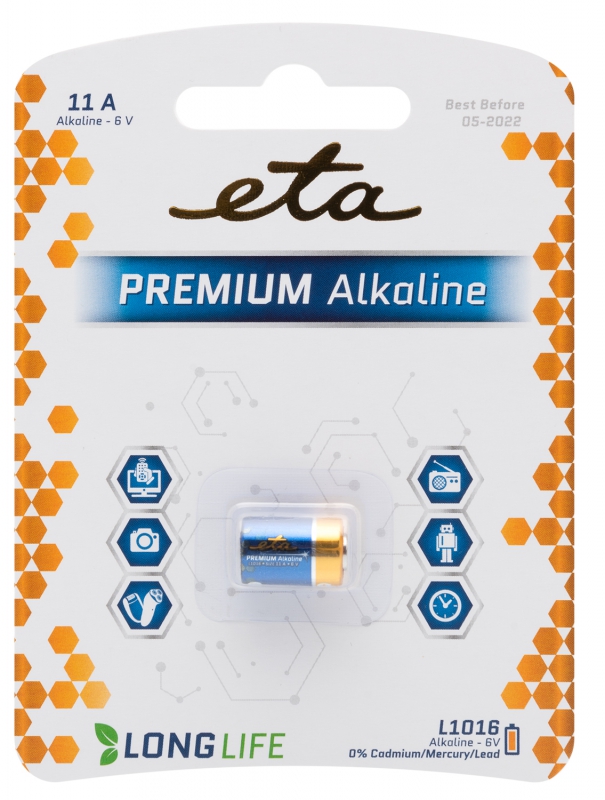 Baterie alkalická ETA PREMIUM 11A, blistr 1ks