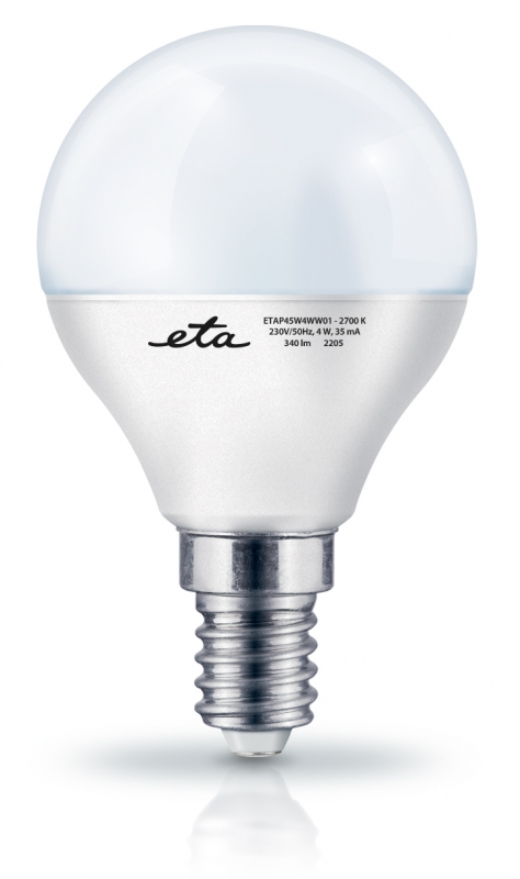 Žárovka LED ETA EKO LEDka mini globe 4W, E14, teplá bílá