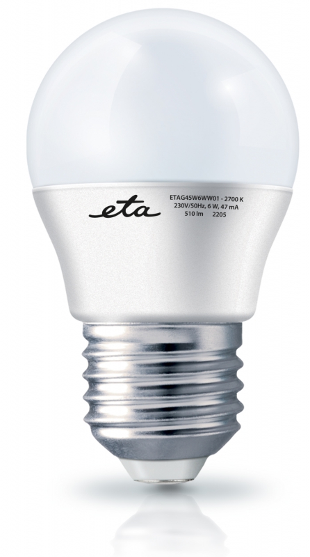 Žárovka LED ETA EKO LEDka mini globe 6W, E27, teplá bílá