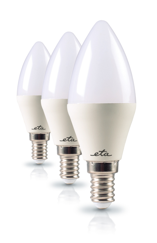 Žárovka LED ETA EKO LEDka svíčka 7W, E14, teplá bílá, 3ks